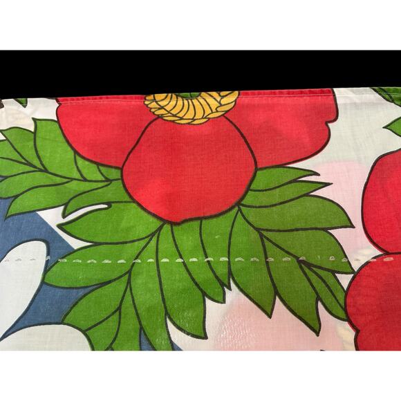 Vintage Stevens Utica floral sheet remnant fabric panel - Picture 2 of 6